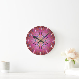 Reloj Redondo Mediano Kaleidoscopio del corazón radiante