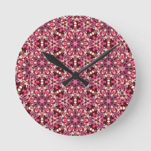 Reloj Redondo Mediano Kaleidoscopio rosa