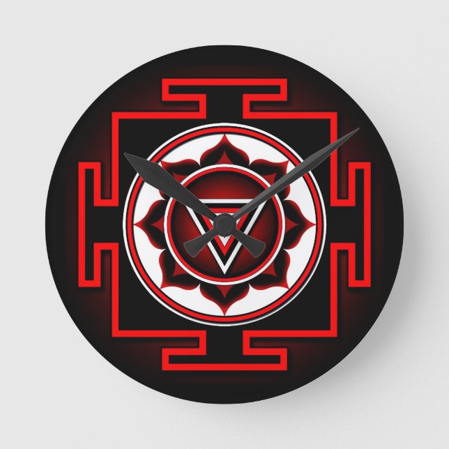 Reloj Redondo Mediano Kali Yantra (Anverso)