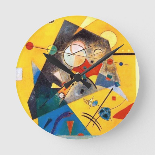 Reloj Redondo Mediano Kandinsky Armonía silenciosa Resumen Arte (Anverso)