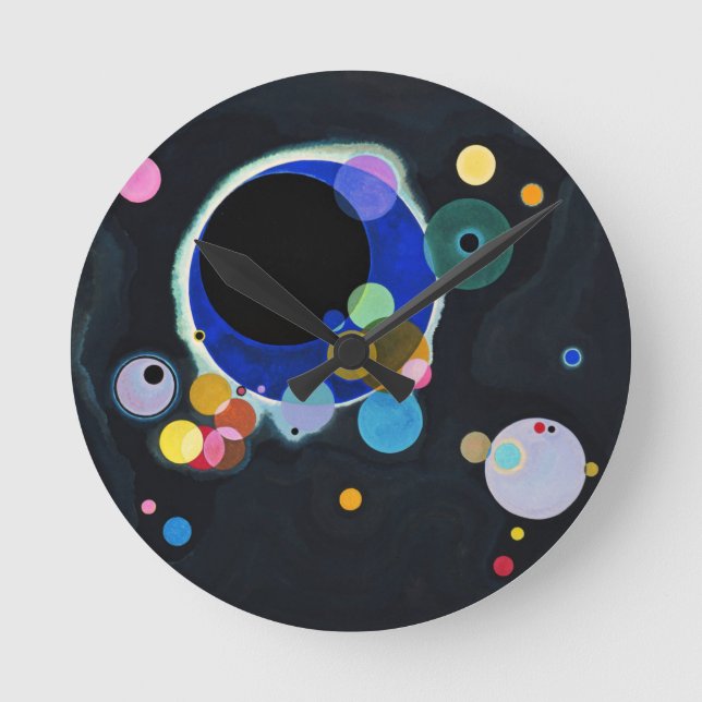 Reloj Redondo Mediano Kandinsky Varios Círculos Artísticos (Anverso)