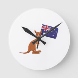 Reloj Redondo Mediano kangaroo australia flag