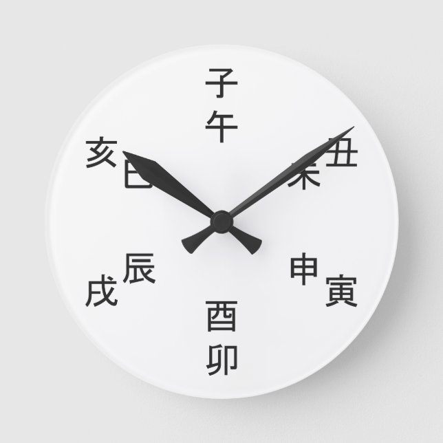 Reloj Redondo Mediano Kanji Clock - Chinese Zodiac - Time of the Day -  (Anverso)