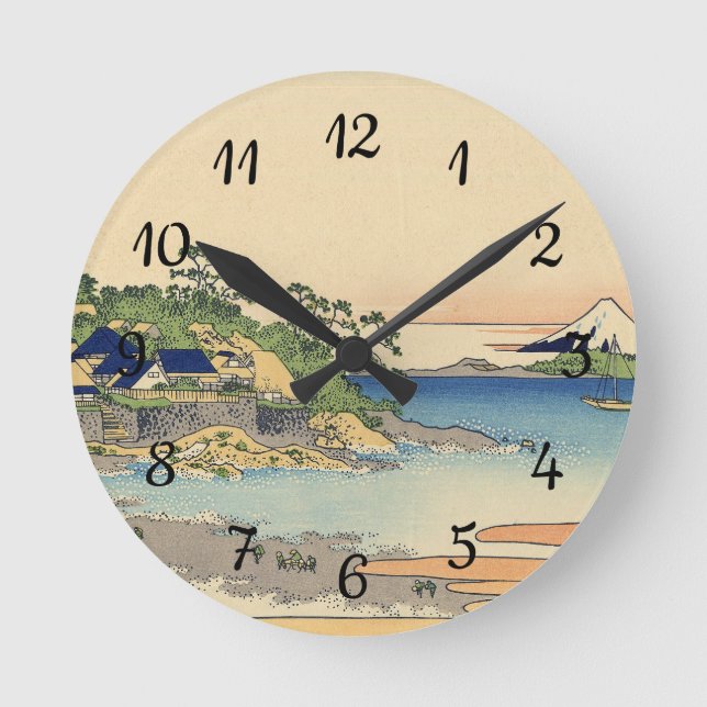 Reloj Redondo Mediano Katsushika Hokusai Enoshima en la provincia de Sag (Anverso)