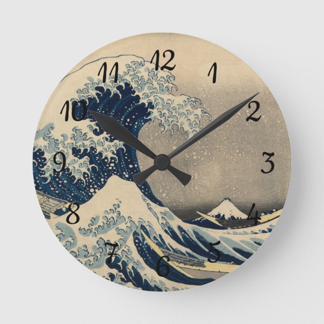 Reloj Redondo Mediano Katsushika Hokusai. La gran ola de Kanagawa   (Anverso)