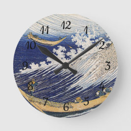 Reloj Redondo Mediano Katsushika Hokusai.  Olas del océano
