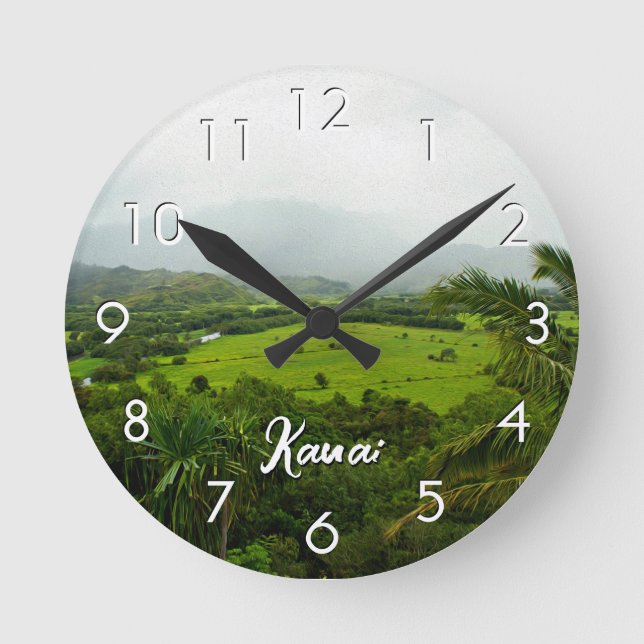 Reloj Redondo Mediano Kauai, paisaje de Hawai (Anverso)
