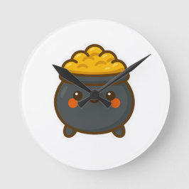 Reloj Redondo Mediano Kawaii Pot of Gold