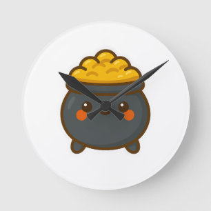 Reloj Redondo Mediano Kawaii Pot of Gold