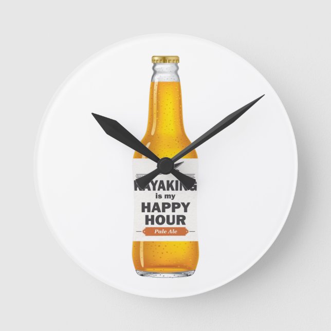 Reloj Redondo Mediano Kayaking Is My Happy Hour (Anverso)