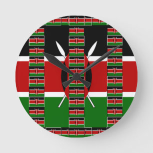 Reloj Redondo Mediano 🇰🇪 Kenia Mágica: Marco de Unidad y Orgullo