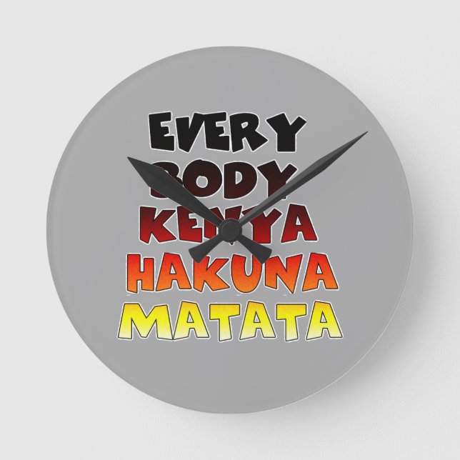 Reloj Redondo Mediano Kenya Hakuna Matata (Anverso)