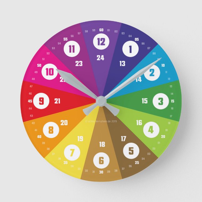 Reloj Redondo Mediano Kinderzimmeruhr Lernuhr Lehruhr Klassenzimmer Wand (Anverso)
