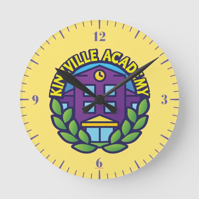 Reloj Redondo Mediano Kinzville Academy Logo (Anverso)