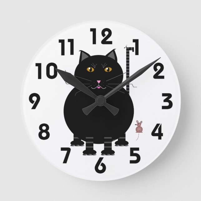Reloj Redondo Mediano Kitty Kat Wall Clock (Anverso)