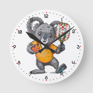 Reloj Redondo Mediano Koala-ficado para Dinke Pickleball
