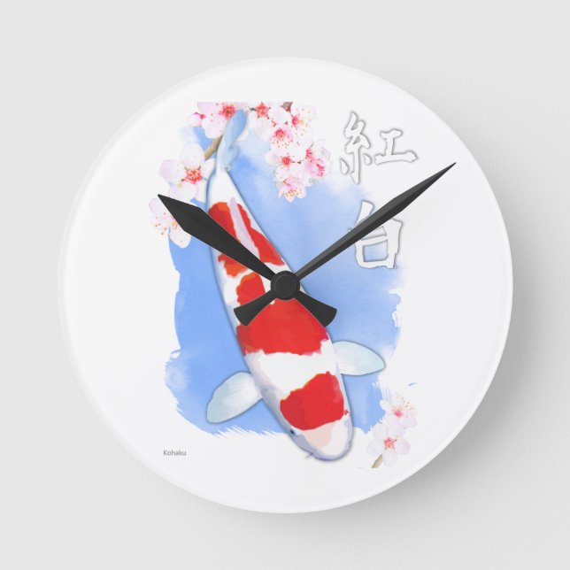 Reloj Redondo Mediano Kohaku Koi (Anverso)