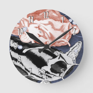 Reloj Redondo Mediano Koi (rojo y negro)