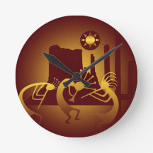 Kokopelli del suroeste en Borgoña y Oro