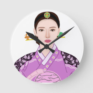 Reloj Redondo Mediano korean girl clock