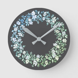 Reloj Redondo Mediano Kranz aus Blumen und Blättern