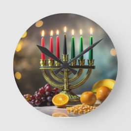 RELOJ REDONDO MEDIANO KWANZAA - KINARA - 