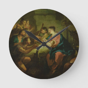 Reloj Redondo Mediano La adoración de los pastores, 1725 (aceite en