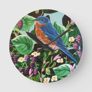 Reloj Redondo Mediano La alegría de Jam Bluebird