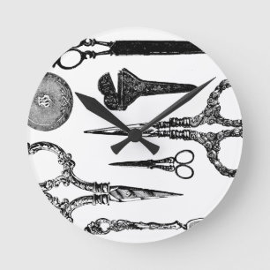 Reloj Redondo Mediano La antigüedad Scissors la ilustración