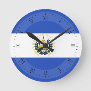 Reloj Redondo Mediano La bandera de El Salvador