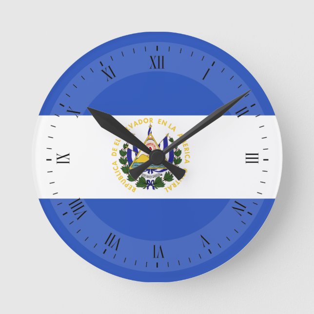Reloj Redondo Mediano La bandera de El Salvador (Anverso)