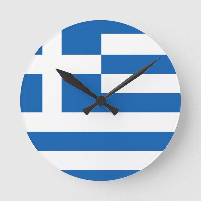 Reloj Redondo Mediano La bandera de Grecia (Anverso)