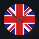 Reloj Redondo Mediano La bandera de la bandera de la bandera de la Unión<br><div class="desc">La bandera de la Unión Jack del Reino Unido - Reino Unido,  que está en Gran Bretaña. La bandera Union Jack simboliza la unidad entre Inglaterra,  Escocia e Irlanda. Los colores de la bandera de la unión son rojo,  azul,  blanco. Este diseño también está disponible en muchos otros productos.</div>