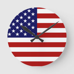 Reloj Redondo Mediano La bandera estadounidense