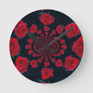 Reloj Redondo Mediano La Belleza de las Rosas: Fantasía Floral 