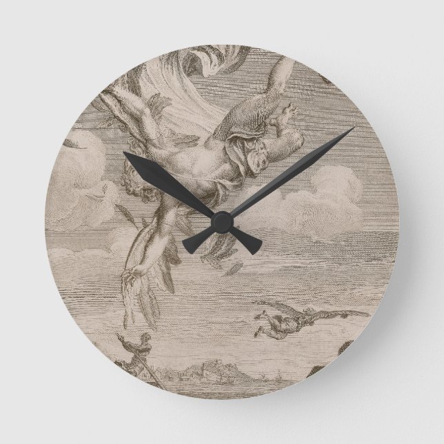Reloj Redondo Mediano La caída de Ícaro, 1731 (grabado) (Anverso)