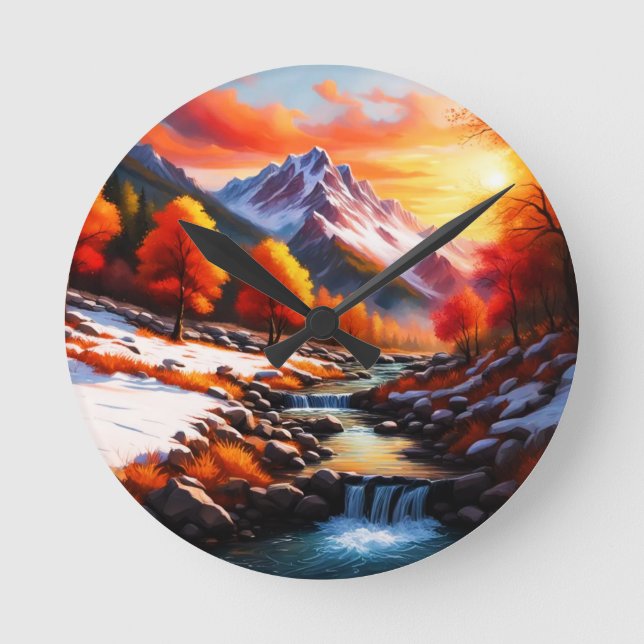 Reloj Redondo Mediano La caída se convierte en invierno (Anverso)
