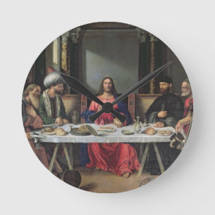 Reloj Redondo Mediano La cena en Emmaus (aceite en el panel)