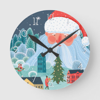 Reloj Redondo Mediano La ciudad gigante de Santa Overseas