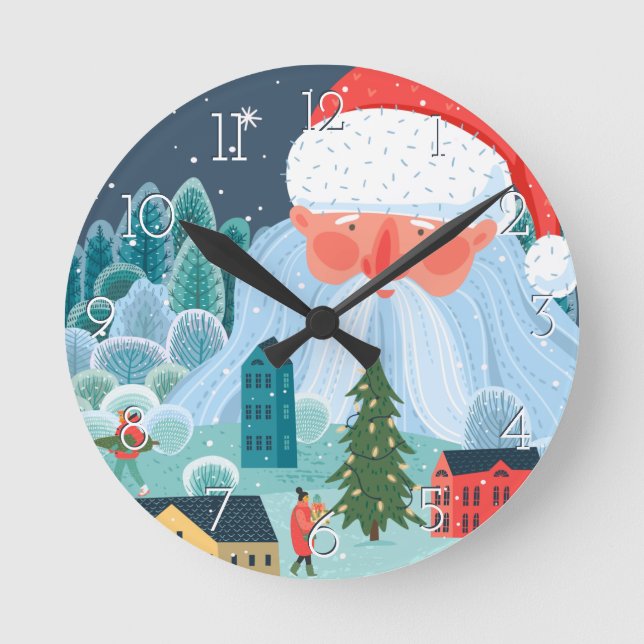 Reloj Redondo Mediano La ciudad gigante de Santa Overseas (Anverso)