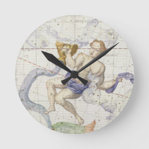 Reloj Redondo Mediano La constelación de acuario, platea 9 del 'atlas