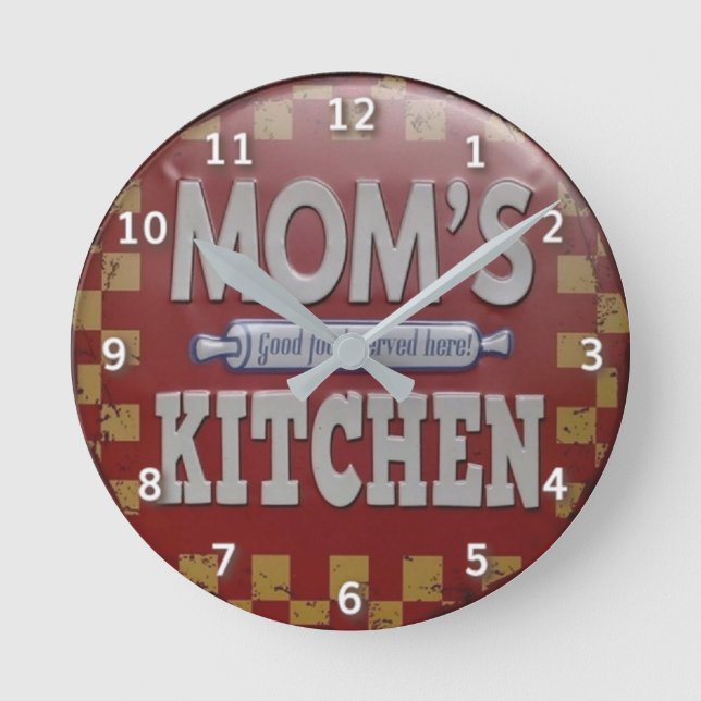 Reloj Redondo Mediano La cosecha de la cocina de mamá (Anverso)