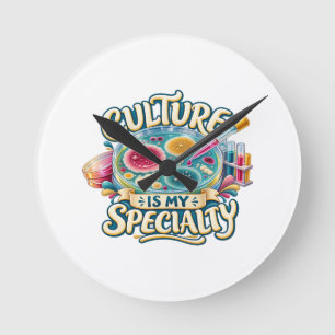 Reloj Redondo Mediano La cultura es mi especialidad – divertido laborato
