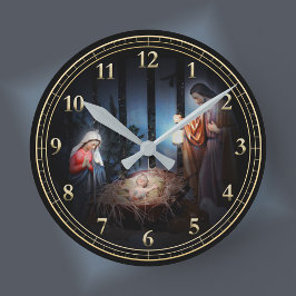 Reloj Redondo Mediano La escena de los Navidades
