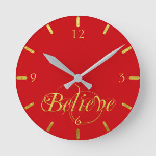 Reloj Redondo Mediano La escritura elegante del Relieve metalizado