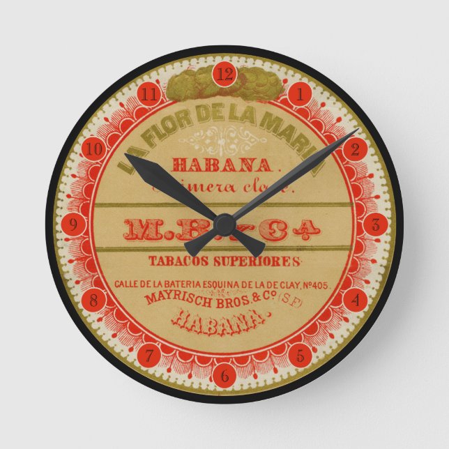 Reloj Redondo Mediano La Flor de la Maria (con números) (Anverso)