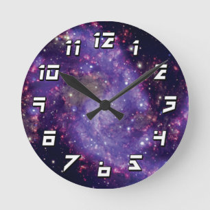 Reloj Redondo Mediano La galaxia de las fuegos artificiales foto del esp