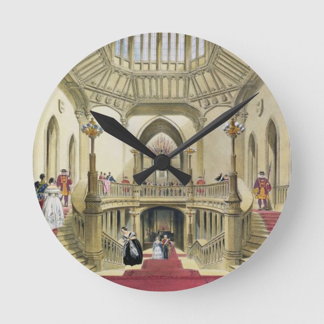 Reloj Redondo Mediano La gran escalera, el Castillo de Windsor, de A His (Anverso)