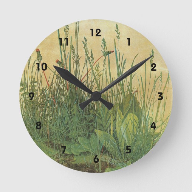 Reloj Redondo Mediano La gran (gran) pieza de turf de Albrecht Durer (Anverso)