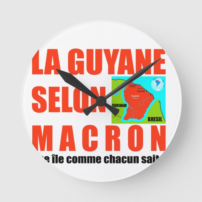 Reloj Redondo Mediano La Guyane selon Macron est une île (Anverso)